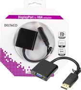 DELTACO DP-VGA7-K, Displayport naar VGA kabeladapter, Zwart