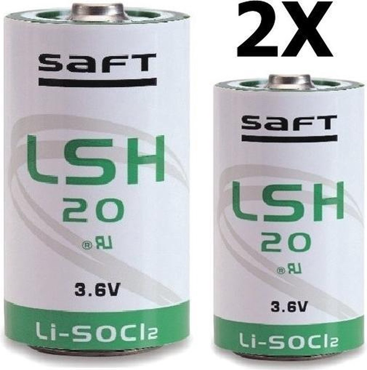 2 Stuks - SAFT LSH 20 D-formaat Lithium batterij 3.6V - 13000mAh