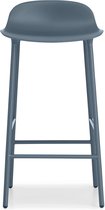Form barkruk met metalen frame - blauw - 65 cm