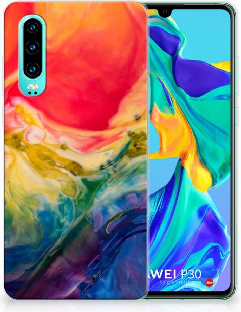Hoesje maken Huawei P30 Watercolor Dark