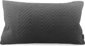 Dark Grey Chevron Velvet Long Kussenhoes | Fluweel / Velours | Grijs | 30 x 50 cm