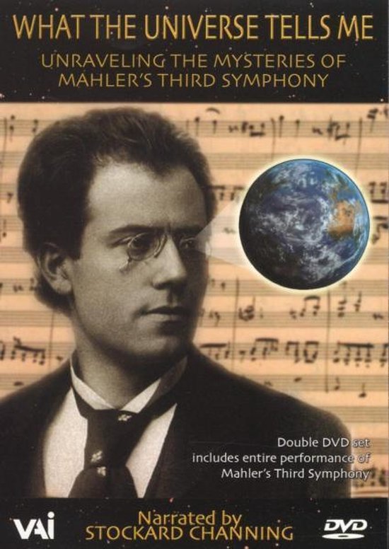 DVD-hoes met een portret van Gustav Mahler met bladmuziek en de aarde.