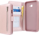 Samsung Galaxy J4 Plus 2018 hoesje - CaseBoutique - Rose goud - Kunstleer - Met Rits Vakje Muntvakje