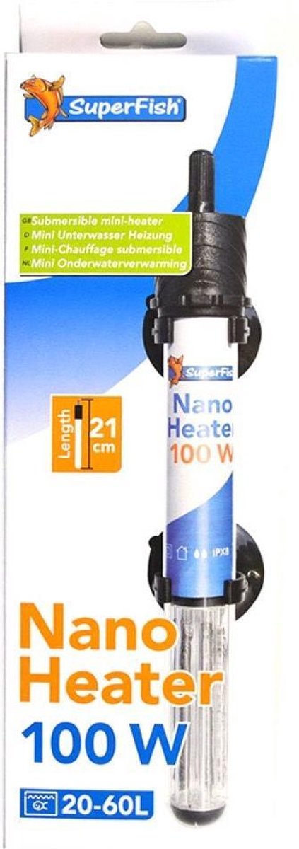 Superfish nano heater 100 watt - 20-60L - 21 cm - SuperFish