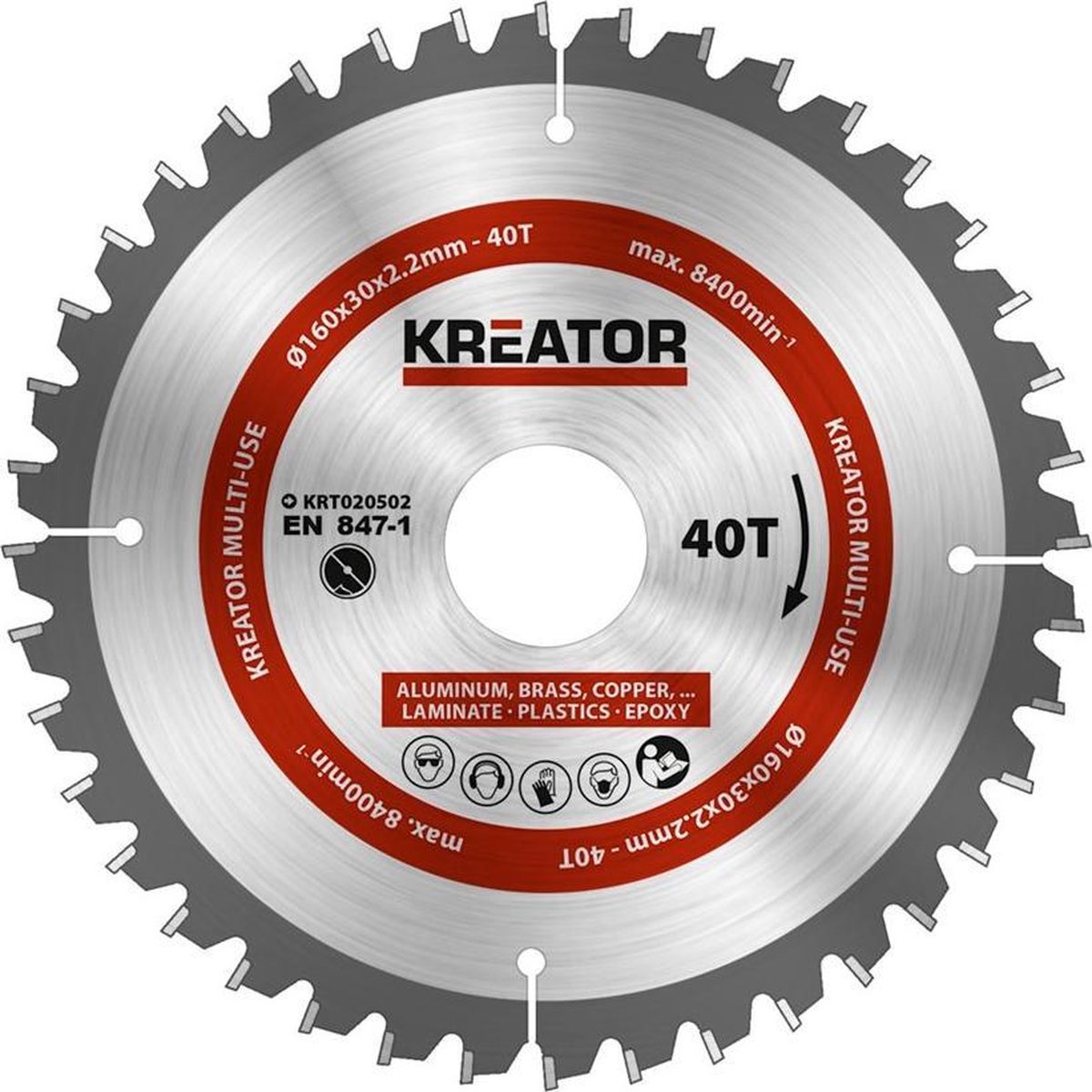 Kreator KRT020502 Universeel zaagblad 160 mm - 40T