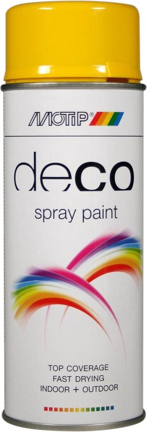 Bombe de peinture Motip Jaune colsa brillant RAL1021 400ml M01679 auto pour moto scooter neuf