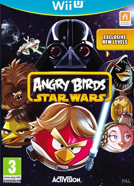 Angry Birds Star Wars Wii U gamehoes met Darth Vader en Angry Birds personages. Exclusieve nieuwe levels.