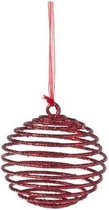 1x Pendentifs de Suspensions de Noël boule spirale rouge 13 cm - décoration arbre de Noël rouge