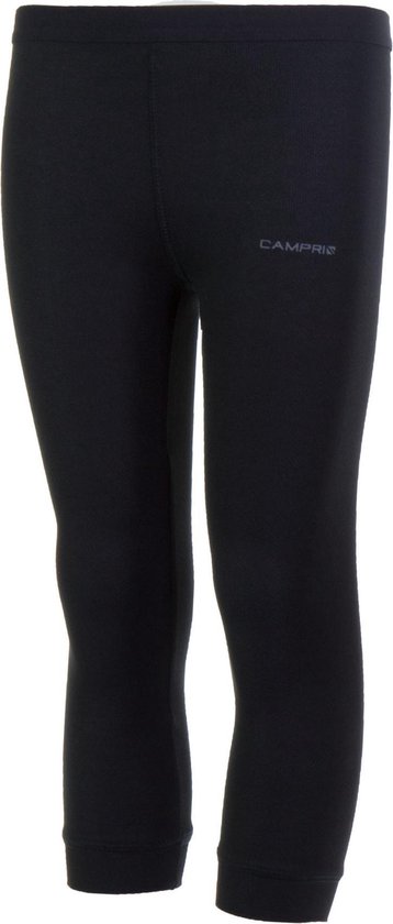 Zwarte driekwart thermobroek met Campri logo op de linker broekspijp.