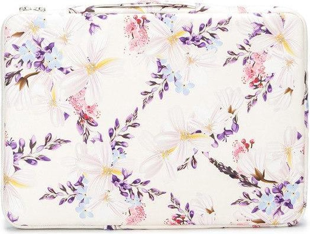 GSenhui Puffy Laptophoes – Bloemenprint, Voor 11-15 Inch Laptops, Ook Compatibel Met MacBook Air/Pro 13-14 Inch