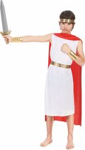 LUCIDA - Wit en rood Romeins kostuum voor jongens - M 122/128 (7-9 jaar)