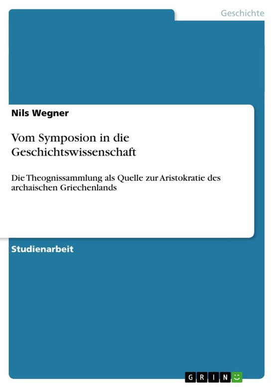 Vom Symposion in die Geschichtswissenschaft - cover