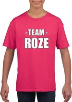 Sportdag team roze shirt kinderen XS (110-116)