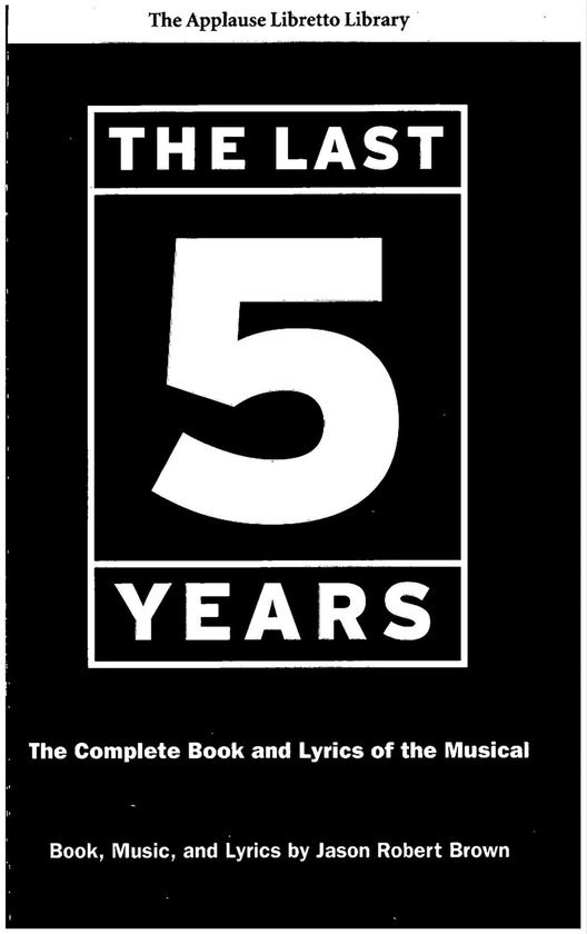 Applause Libretto Library - The Last Five Years - cover