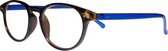 Icon Eyewear RCE003 Boston Leesbril +3.50 - Demi montuur, blauwe poten