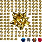 Relaxdays Cadeaustrikken - starbows - set van 100 - decoratie strikken - goud