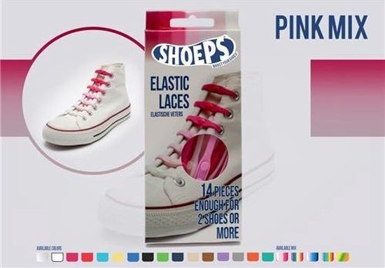 Lacets élastiques Shoeps Pink Mix