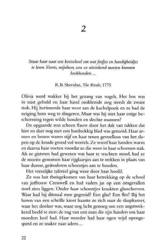 Pagina 2 van een boek met een tekst over Olivia.