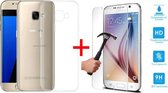 Hoesje geschikt voor Samsung A5 (2017) - TPU Transparant Silicone Gel Case Skin + Tempered Glass Screenprotector 2,5D 9H (Gehard Glas)
