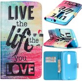 iCarer Live the life print wallet case cover Motorola Moto G 4de generatie