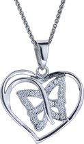 Orphelia Pendant Heart/Butterfly Zirconium ZH-4878