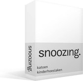 Snoozing - Katoen - Kinderhoeslaken - Ledikant - 60x120 cm - Wit