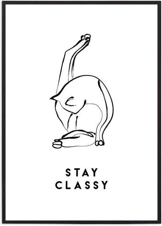 Poster Stay Classy - zwart/wit - Studio Hoeked
