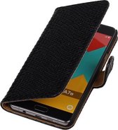 Zwart Slang Booktype Samsung Galaxy A7 2016 Wallet Cover Hoesje
