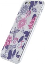 Xccess Rubber Case Apple iPhone 6/6S Transparent/Floral Purple