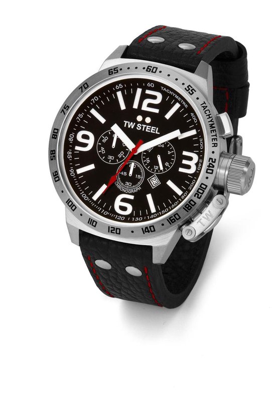 TW Steel Canteen Style TW11R- Horloge - 50 mm - Zwart | bol.com
