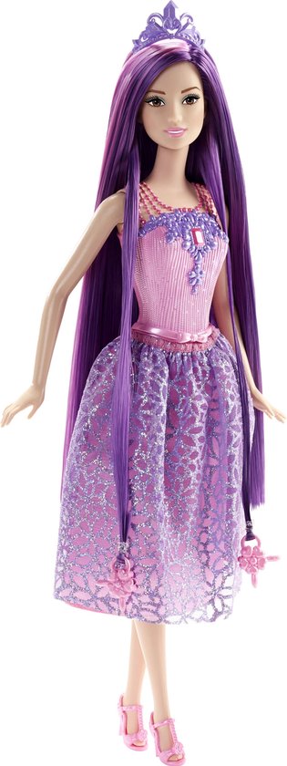 Barbie Bijzonder Lang Haar - Prinses Paars - Barbiepop | bol.com