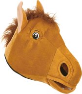 Vegaoo - Paardenkop hoed voor volwassenen - Bruin - One Size