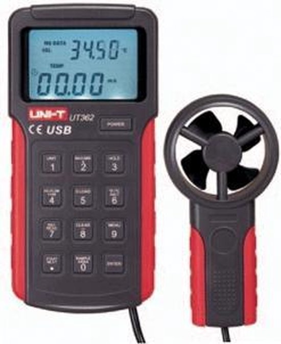 UNI-T UT362H Heißkabel-Anemometer – Digital, Mit 1,2 M Teleskop-Sonde, Für Luftstrom & Volumenmessung