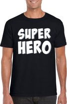 Super hero tekst t-shirt zwart heren 2XL