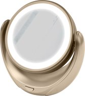 MARTA MT-2653 - Make-up spiegel met LED Verlichting - 5x Vergroting - Ø14CM - Tweezijdig - Goud