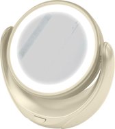 MARTA MT-2653 - Make-up spiegel met LED Verlichting - 5x Vergroting - Ø14CM - Tweezijdig - Parelmoer