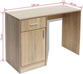 Bureau met lade en kastje 100x40x73 cm eiken (incl. vloerviltjes)