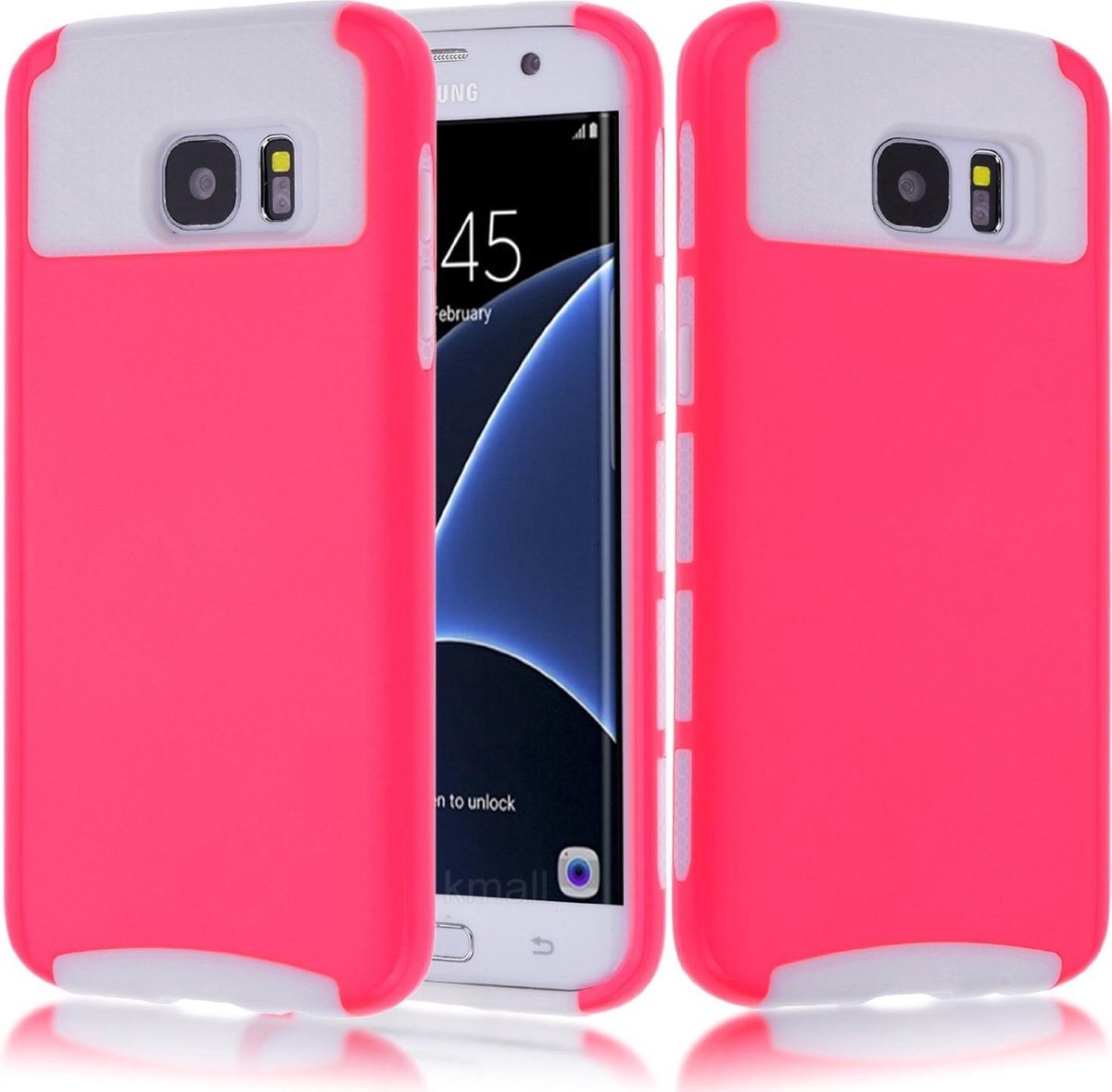 Phonest Hybrid core Shockproof case Samsung Galaxy S7 Edge roze wit