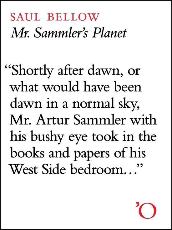 Boekcover van Mr. Sammler's Planet van Saul Bellow met tekst citaat.