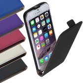 Lelycase Apple iPhone 6 PLUS (5.5 inch) Lederen Flip Case Cover Hoes Zwart