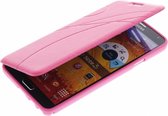 Roze TPU Book Case Flip Cover Hoesje Lijn Motief Samsung Galaxy Note 3 N9000