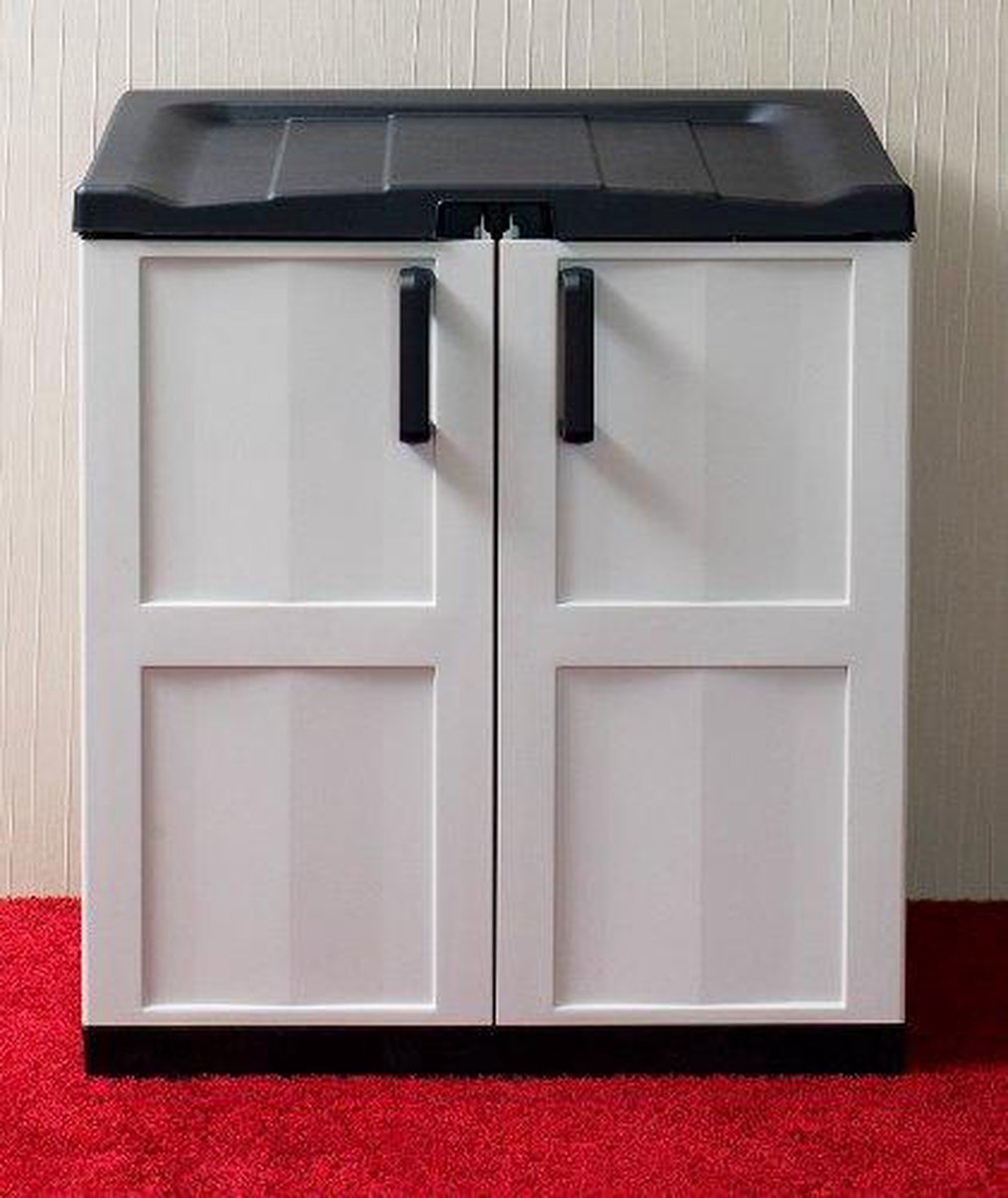 Toomax recyclingbox/ opbergkast maat XL 102x90x54cm voor bv vuilniszakken  Grijs/Zwart | bol.com