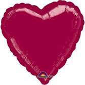 Standard Heart Burgundy Foil Balloon S15 Bulk