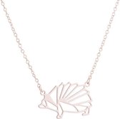 24/7 Jewelry Collection Origami Egel Ketting - Rosé Goudkleurig