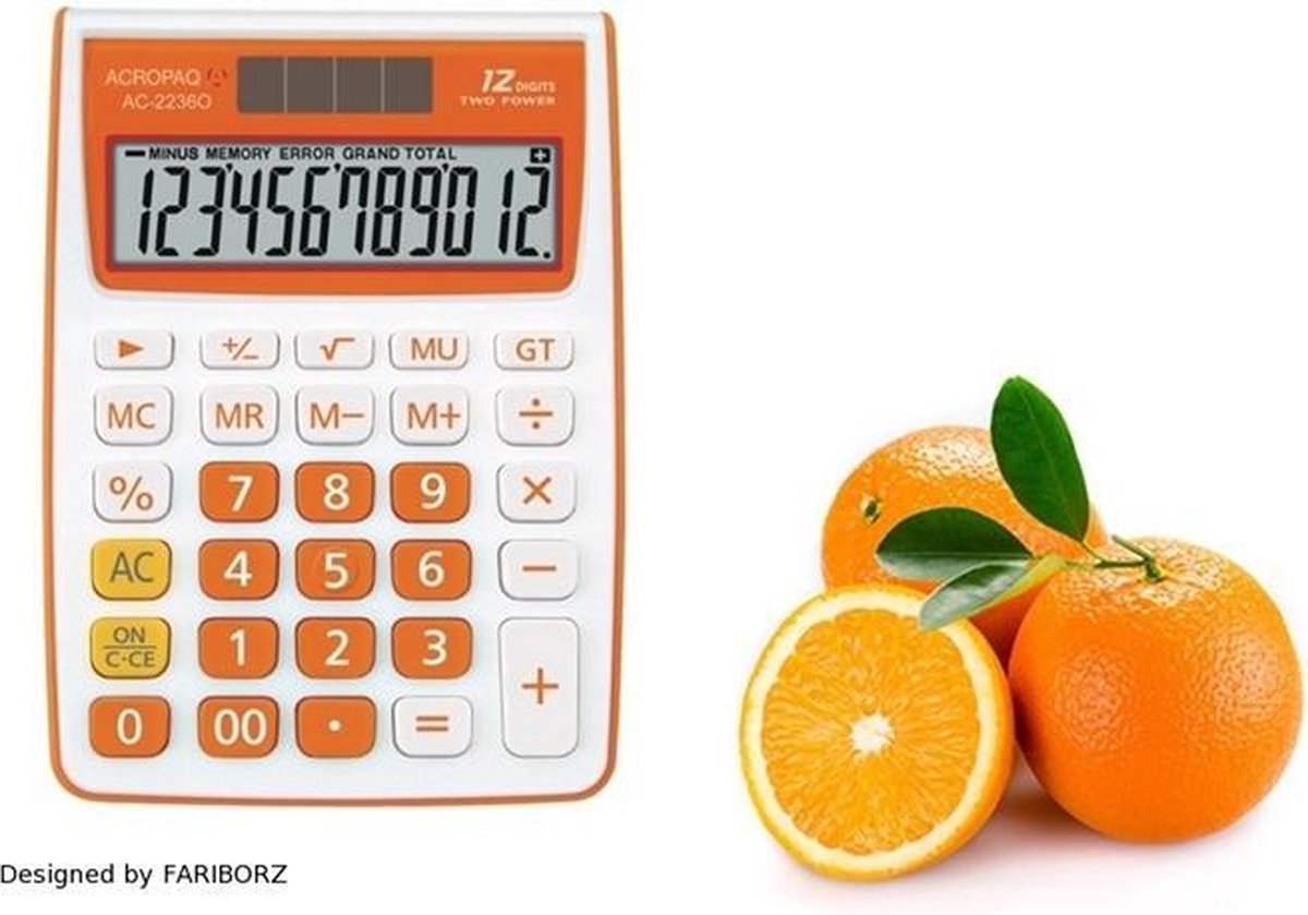 ACROPAQ AC2236O - Buro rekenmachine - Oranje