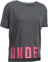 Under Armour Threadborne Train OversizeWM- Sportshirt - Dames - Maat XS - Grijs