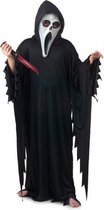 Zwart Scream verkleed kostuum/gewaad voor kinderen - Carnavalskleding Scary Movie verkleedoutfit voor jongens/meisjes 128