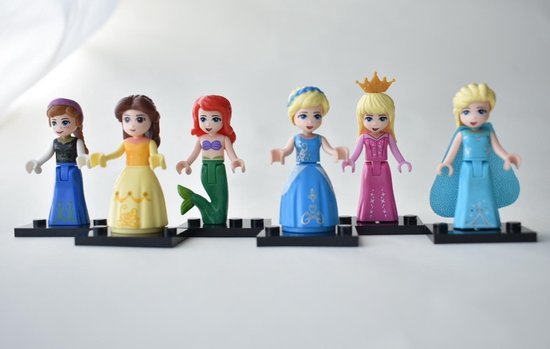 Lego Disney/Friends-achtige prinsessen Elsa - Anna - Assepoester - Belle -  Ariël - Aurora | bol.com