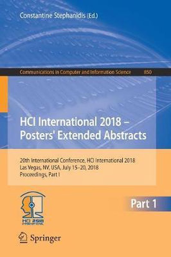 HCI International 2018 Posters Extended Abstracts - cover