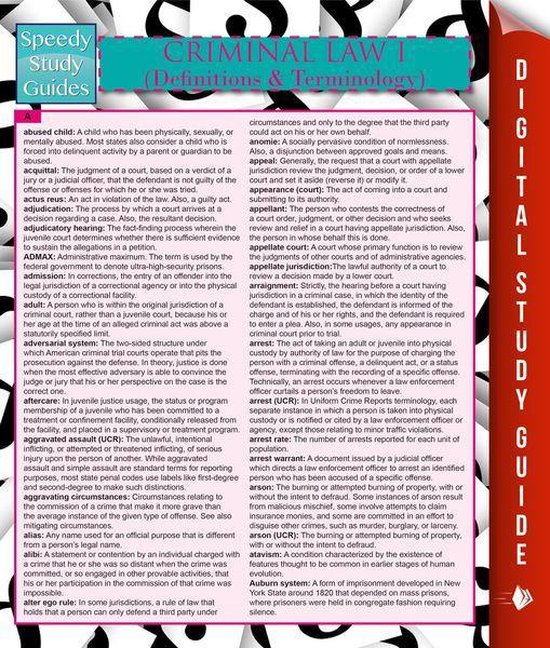 Criminal Law I (Definitions and Terminology) (Speedy Study G ... - cover
